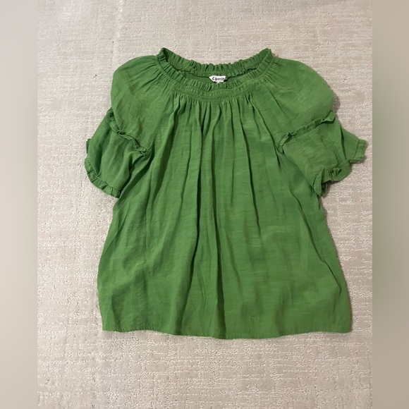 Nanette Lepore Tops - Green Ruffled women’s  Blouse size M